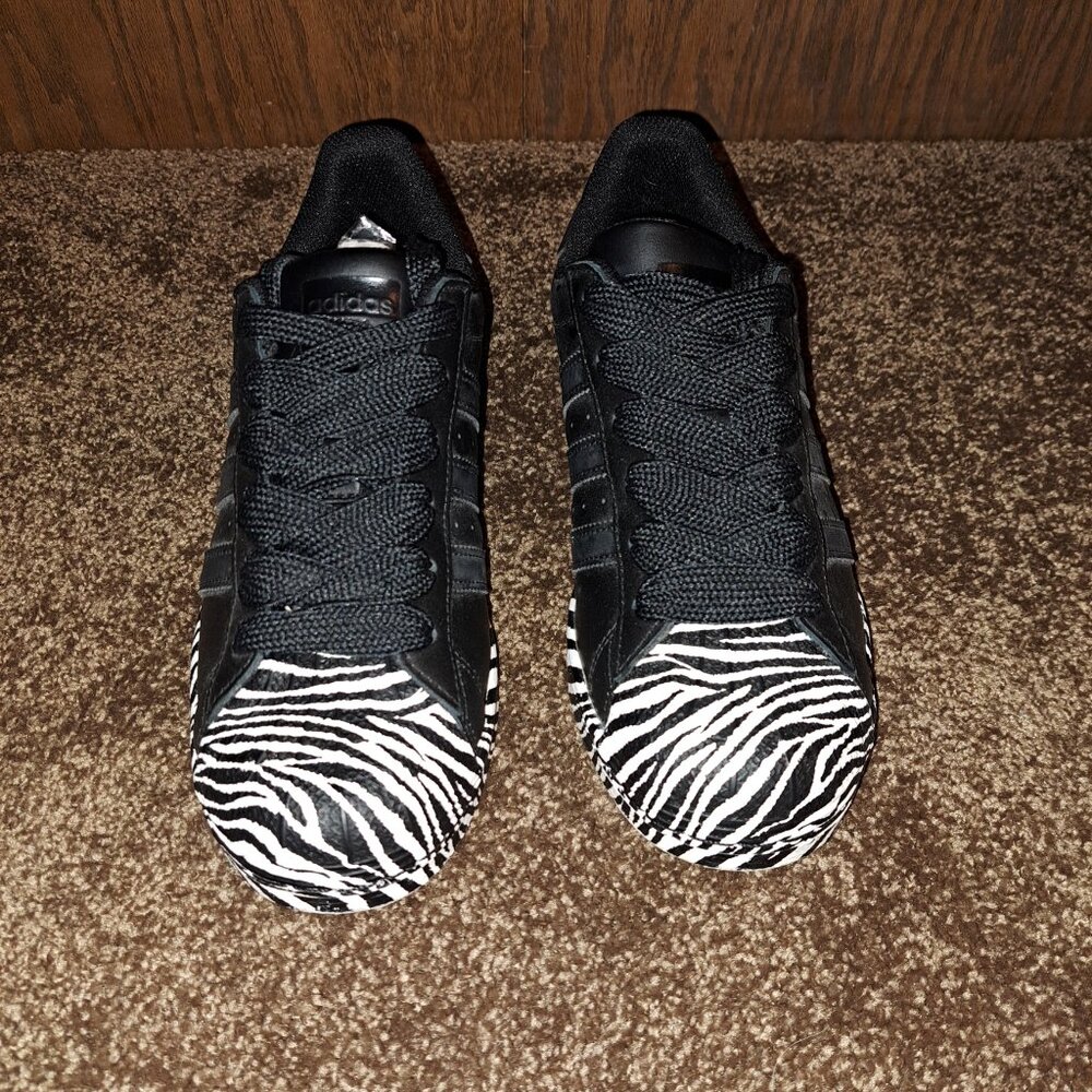 Adidas Superstar Black and White Zebra Print Sneakers,Like New - Picture 12 of 12
